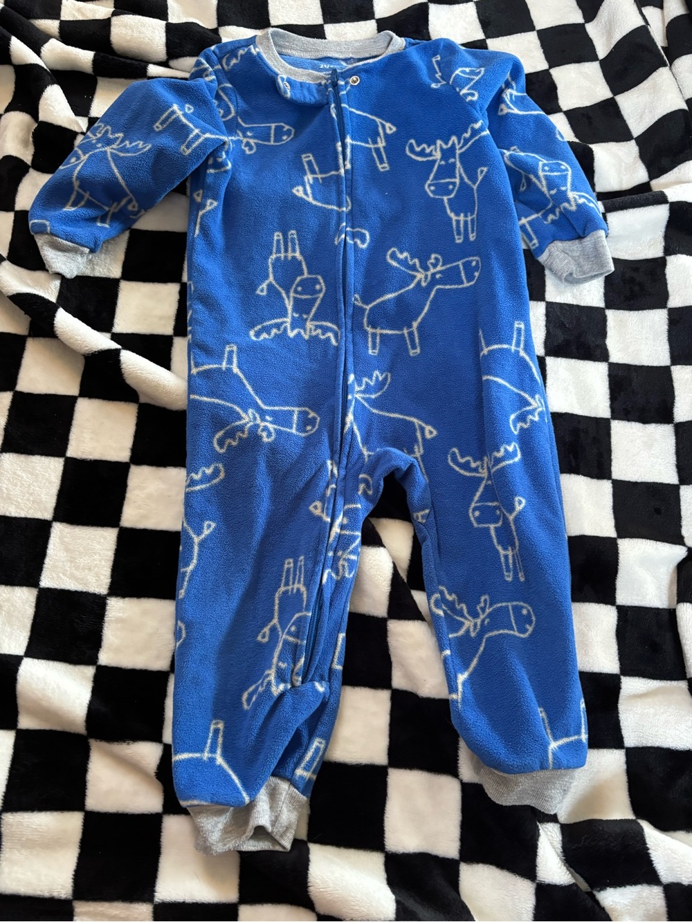 2T blue carters moose sleeper no feet
